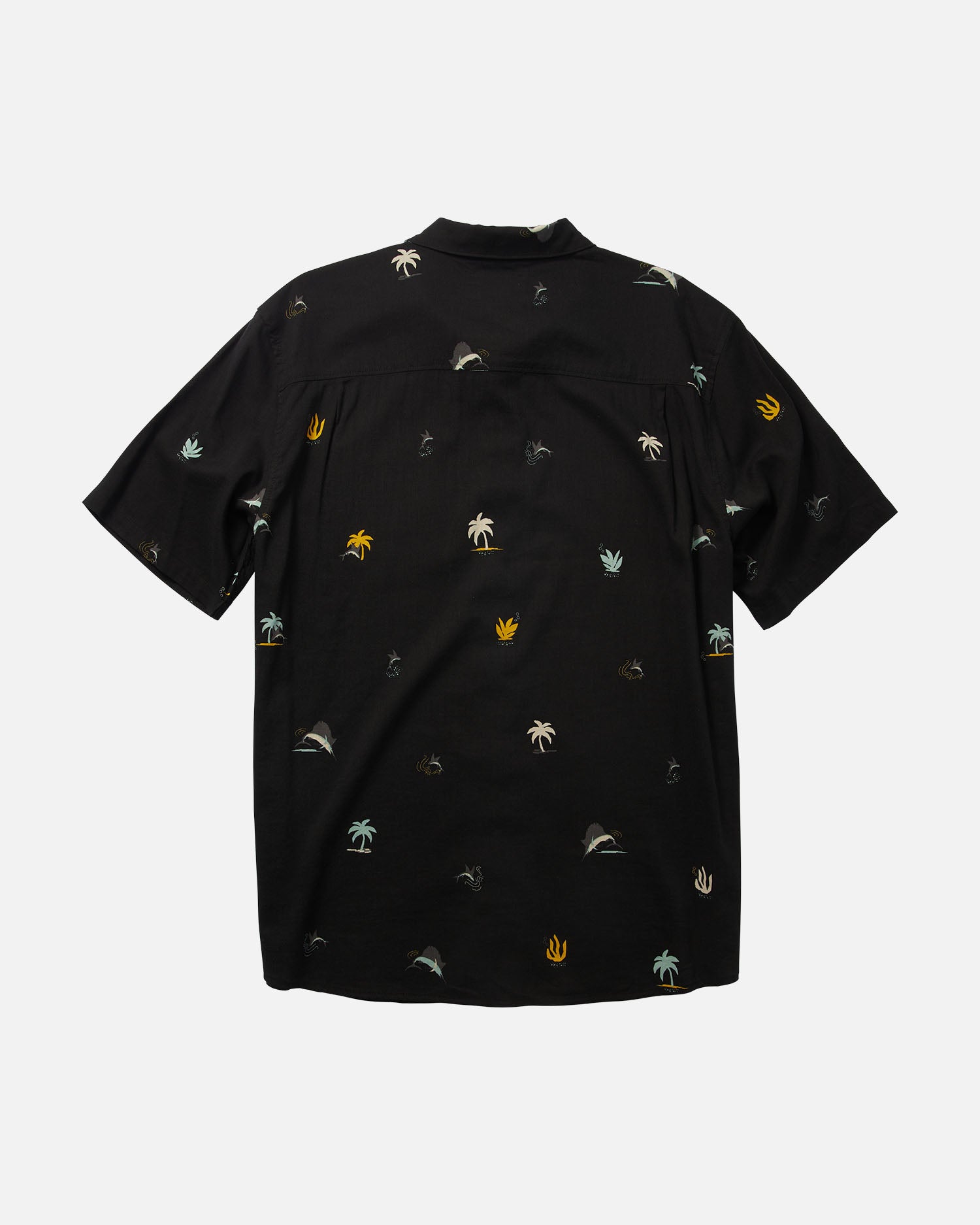 back view of Tropics Black S/S Woven