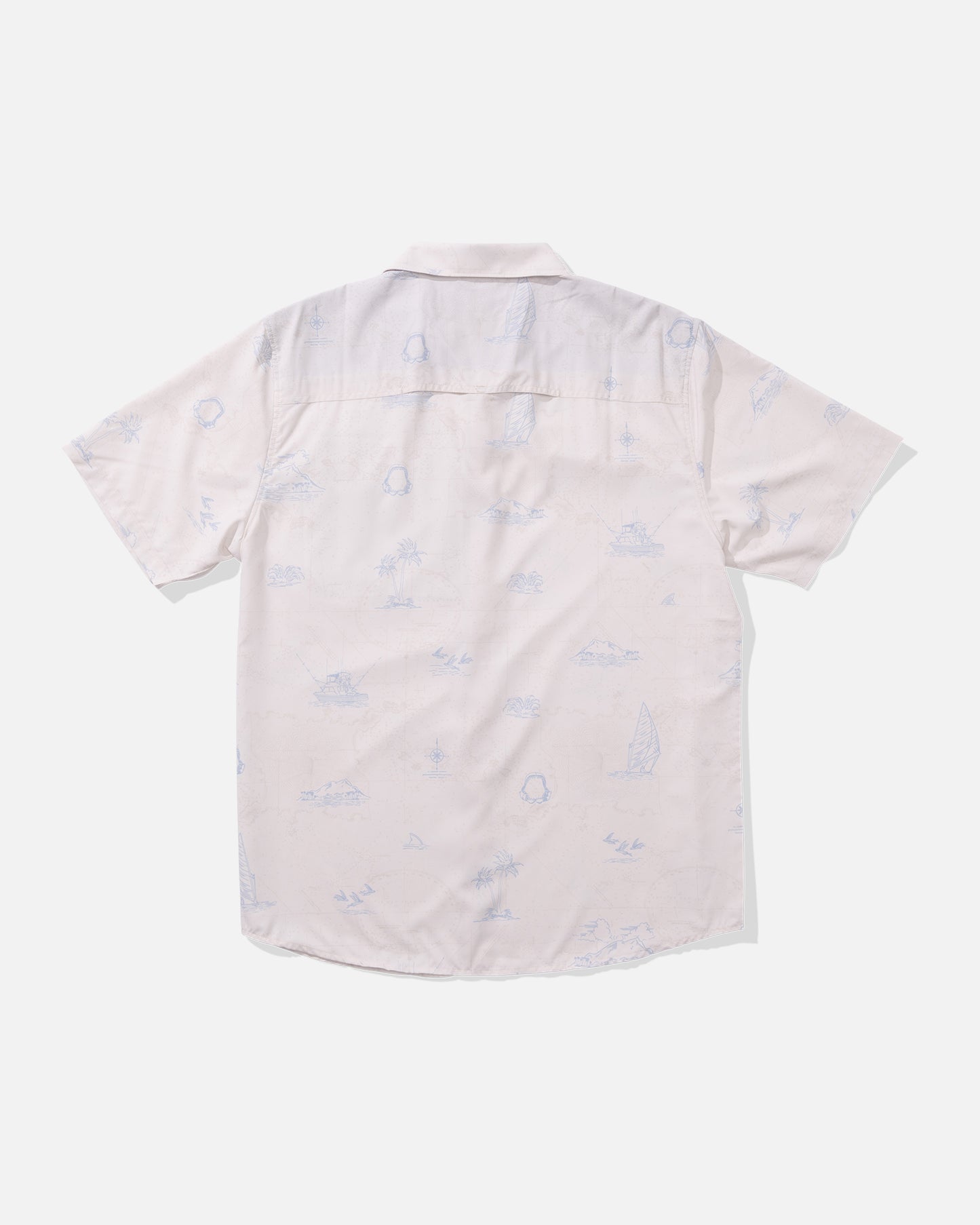 back view of Helmsman S/S UV Woven - Oyster