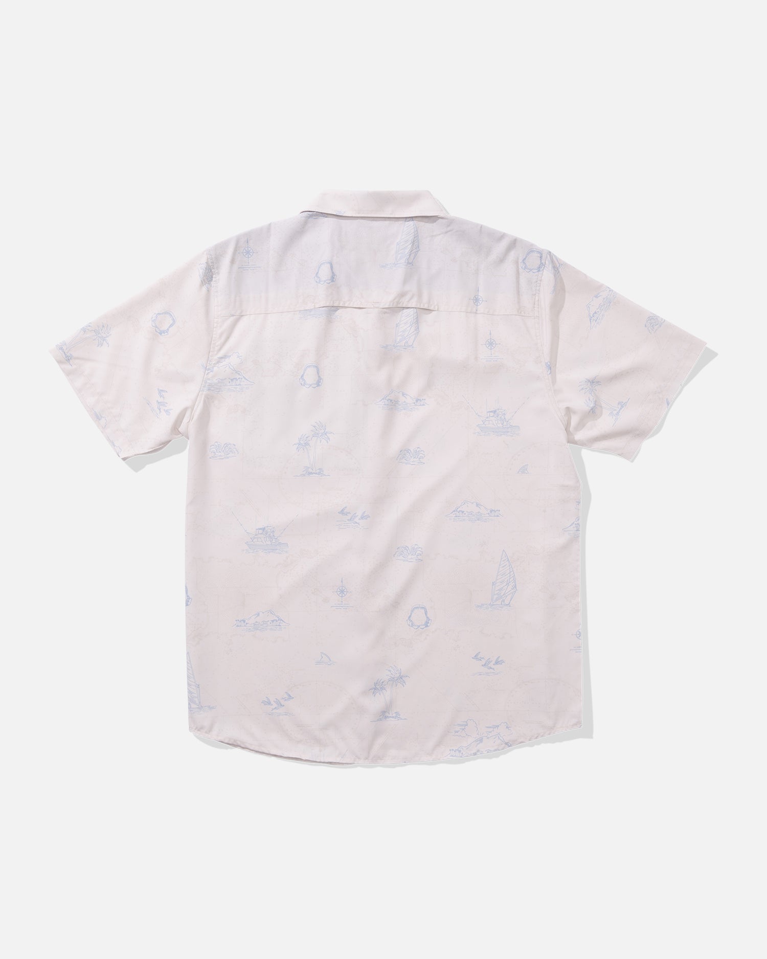back view of Helmsman S/S UV Woven - Oyster