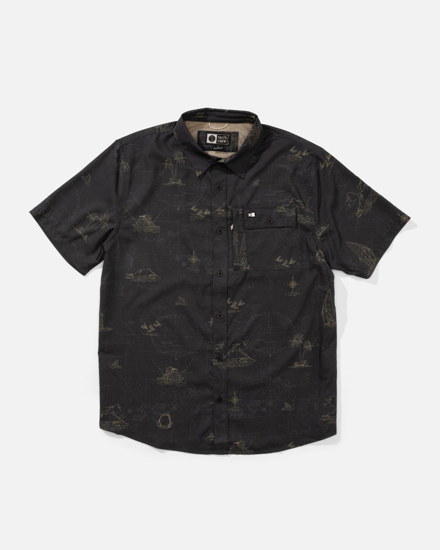 Front view of the Helmsman UV Button Up - Phantom. 