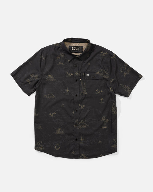 Front view of the Helmsman UV Button Up - Phantom. 