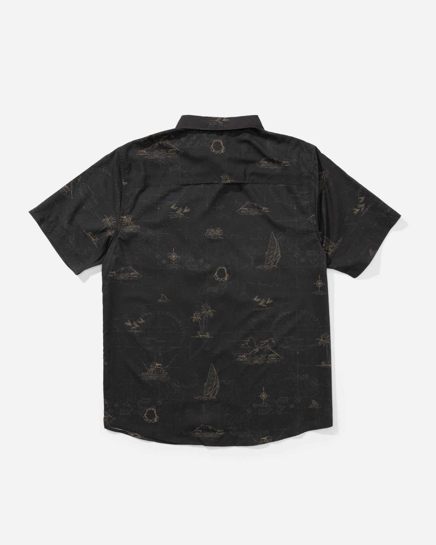 Back view of the Helmsman UV Button Up - Phantom. 