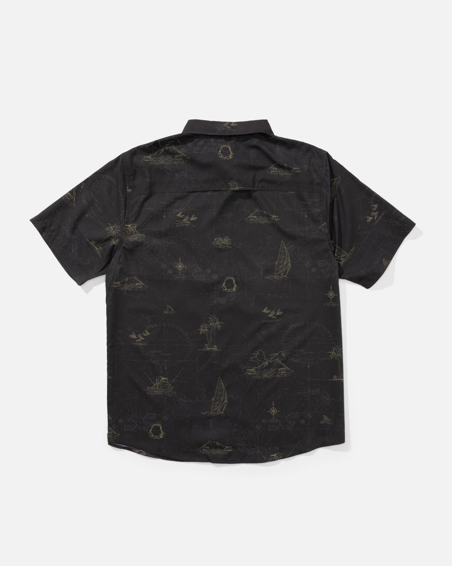 Back view of the Helmsman UV Button Up - Phantom. 
