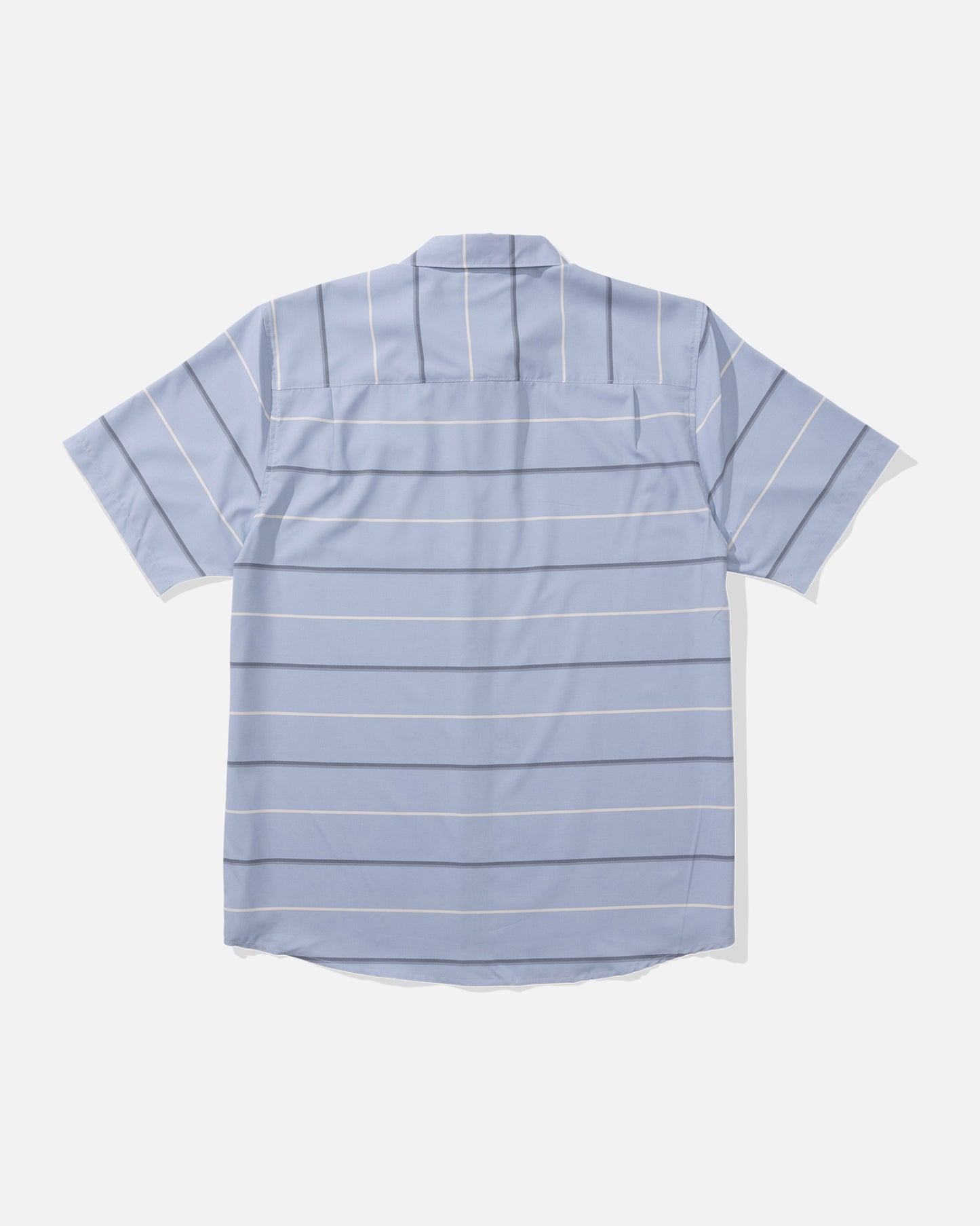 Back view of the Skipper UV Button Up - Blue Fog. 