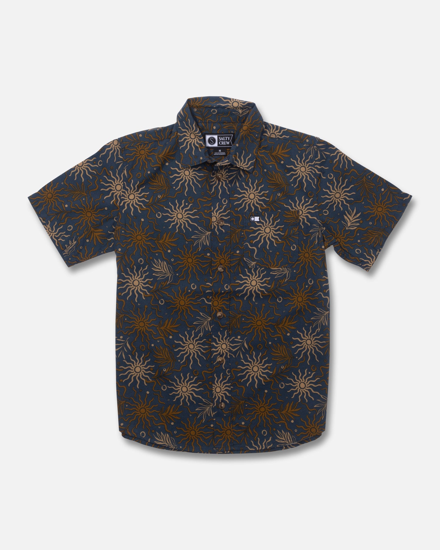 Front view of the Session Button Up - Midnight Navy. 