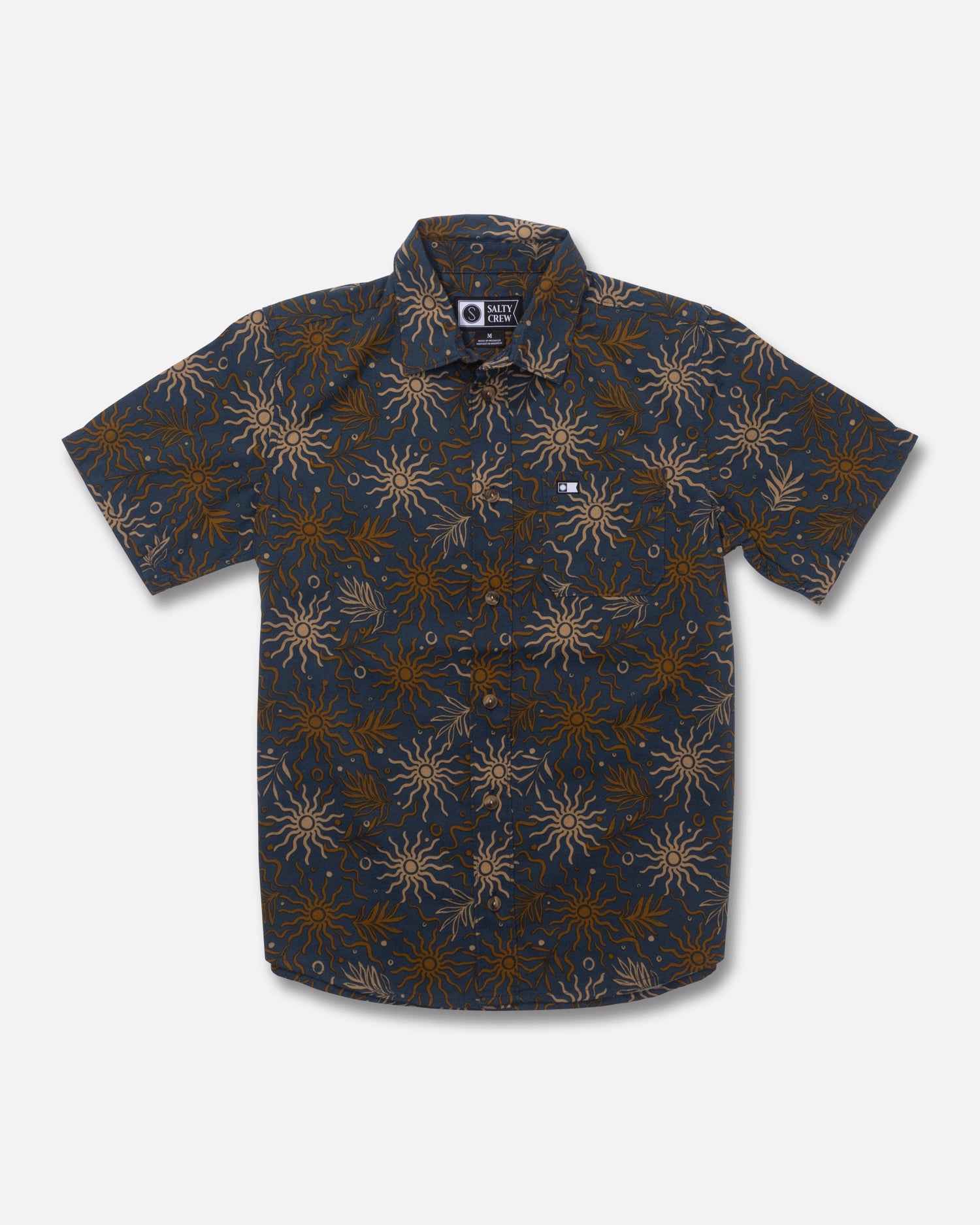 Front view of the Session Button Up - Midnight Navy. 