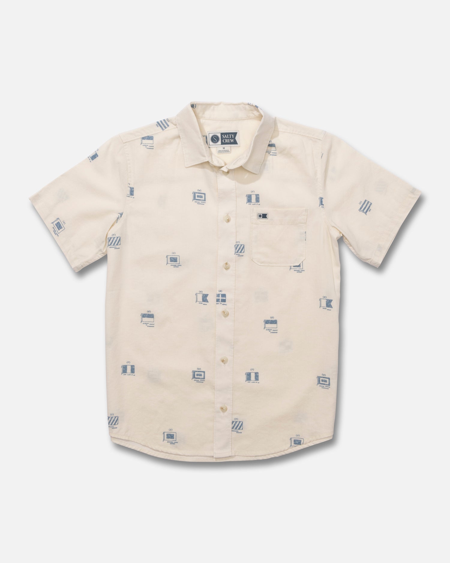 Front view of the Session Boys Button Up - Off White. 