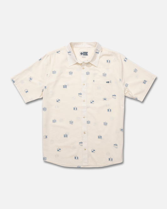 Front view of the Session Button Up - Off White. 
