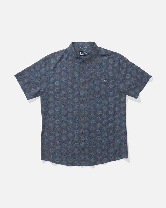 Front view of the Drifter UV Button Up - Monument. 