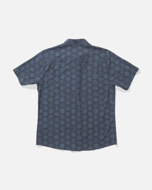 Back view of the Drifter UV Button Up - Monument. 