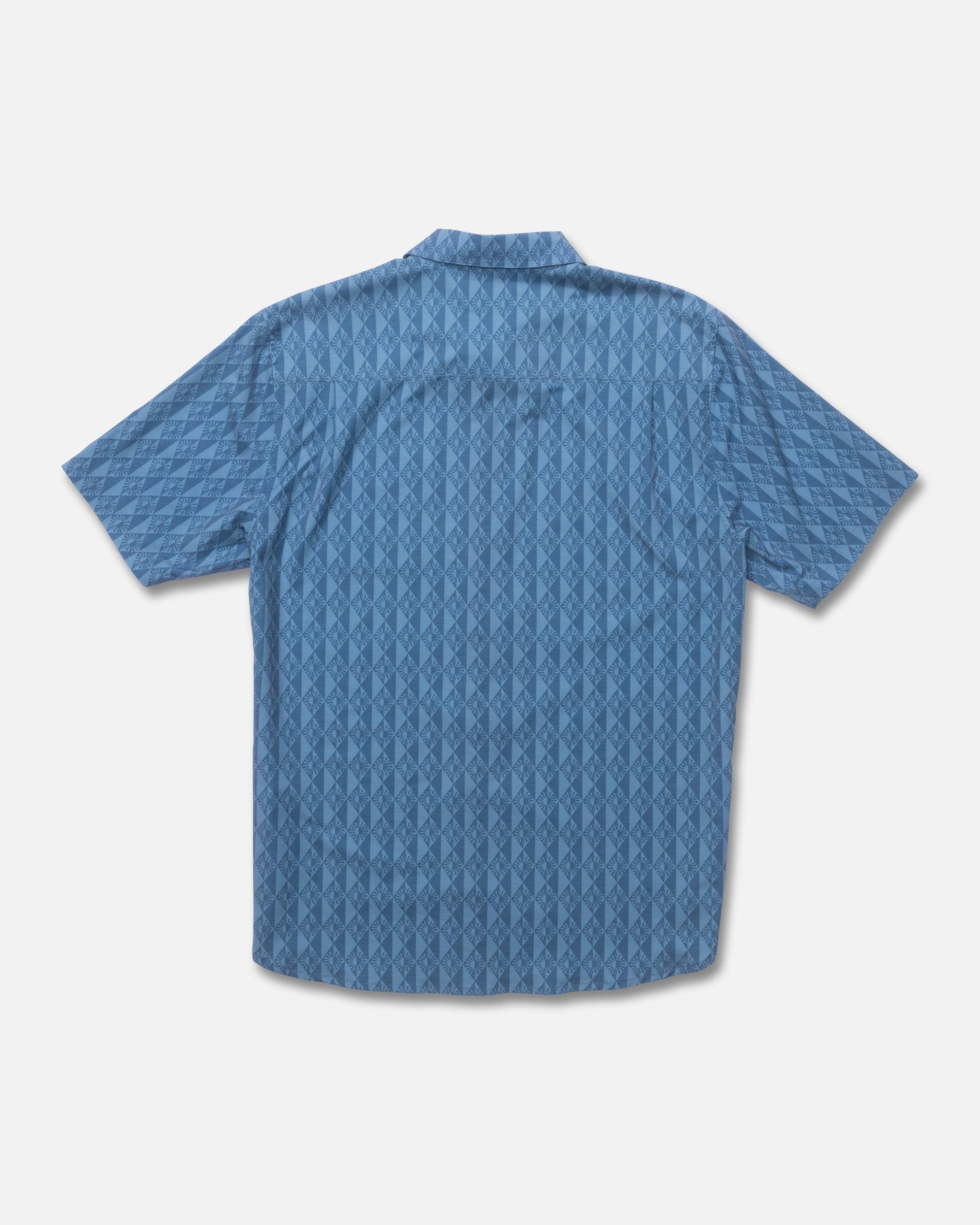 Back view of the Drifter UV Button Up - Pilot Blue. 