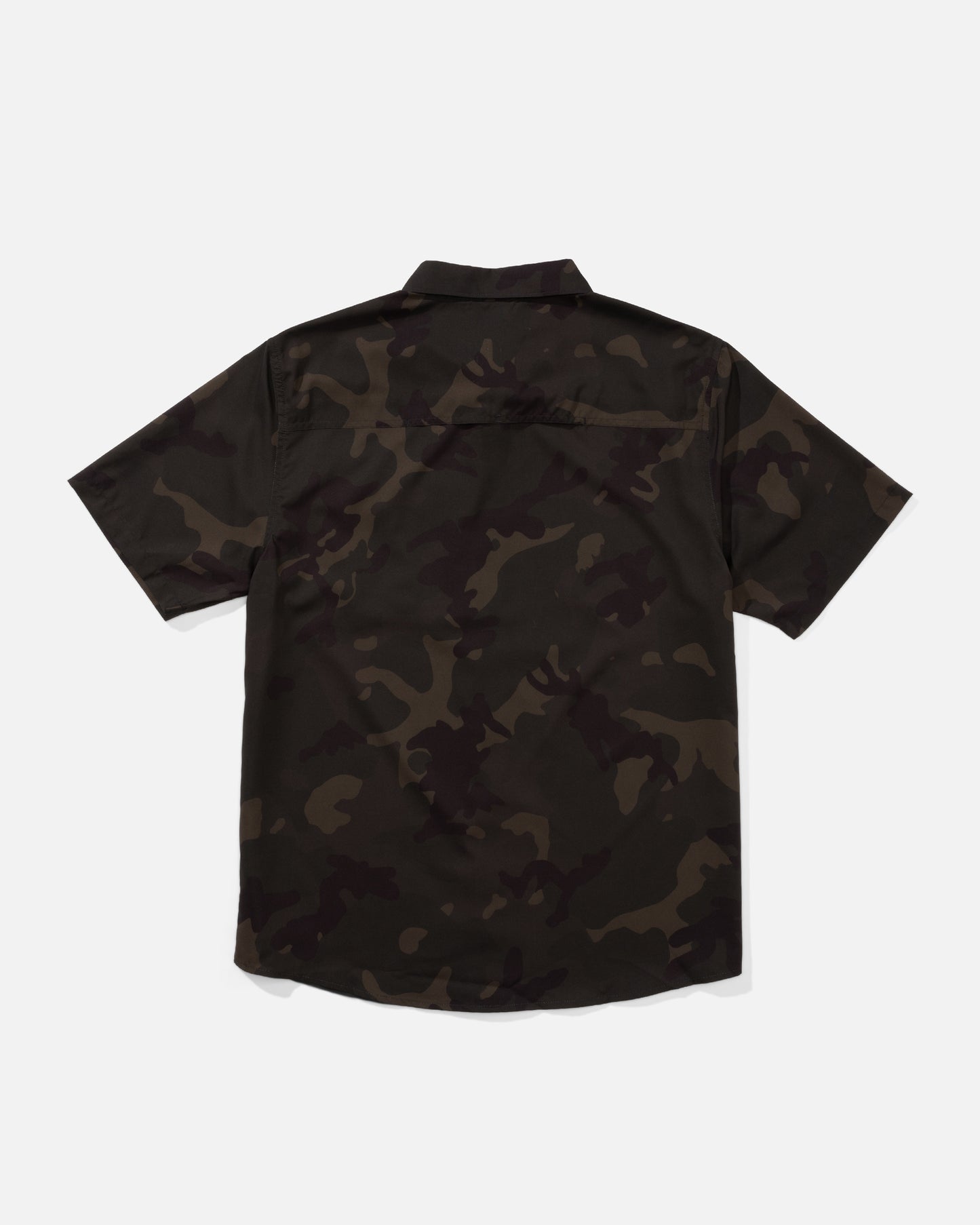 Back view of the Flagship UV Button Up - Dark Camo. 