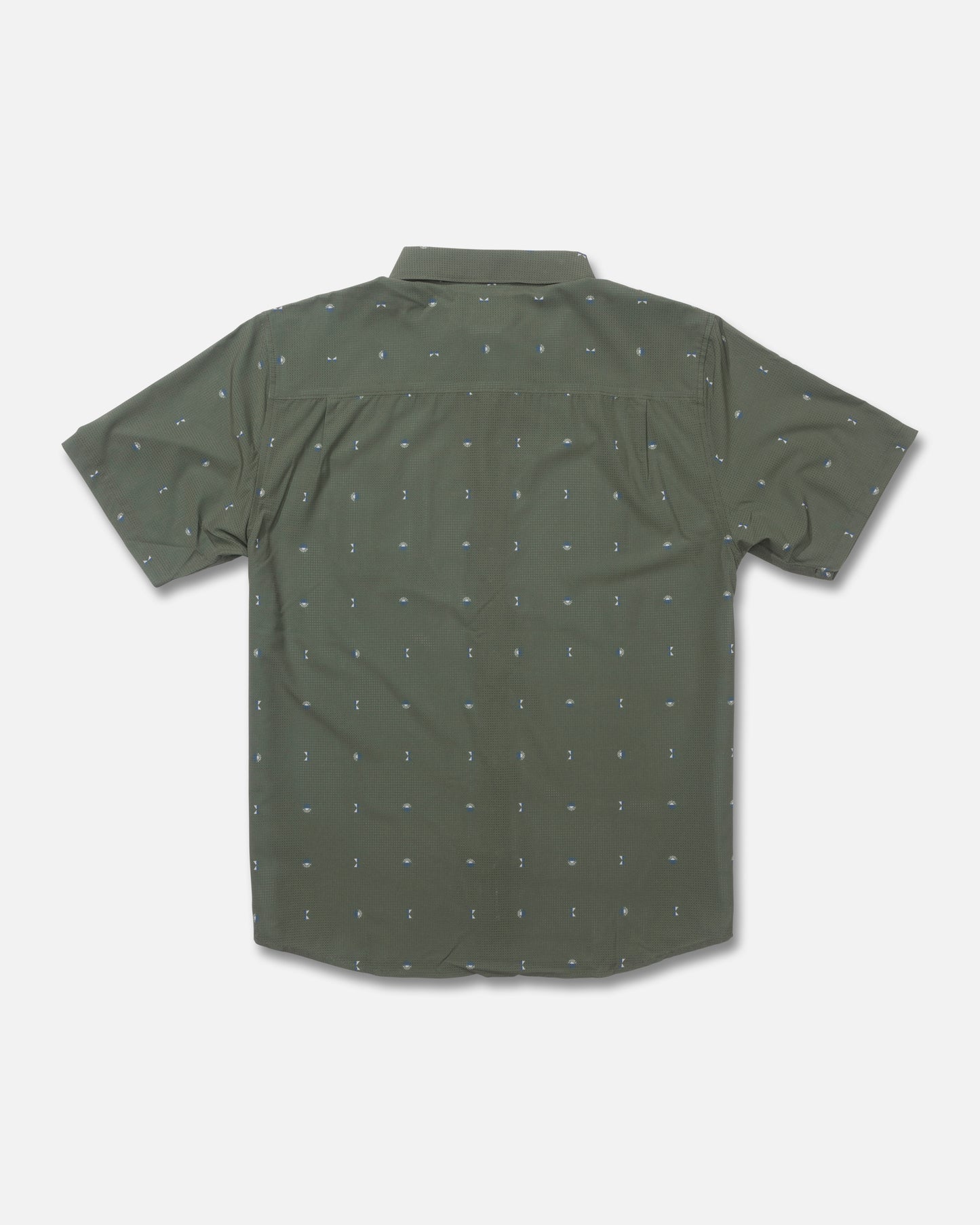 Back view of the Breezer Perforated Button Up - Four Leaf Clover
