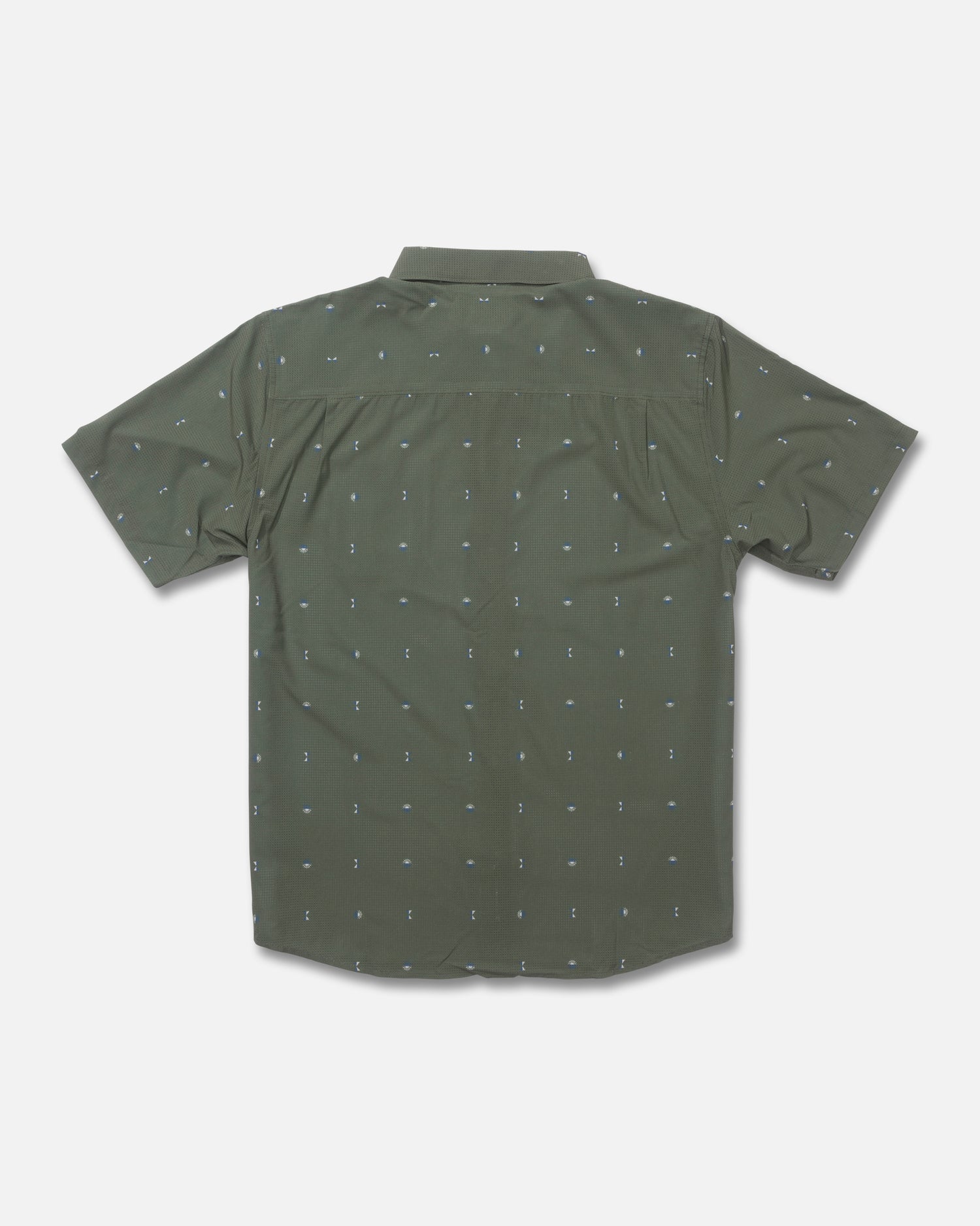 Back view of the Breezer Perforated Button Up - Four Leaf Clover