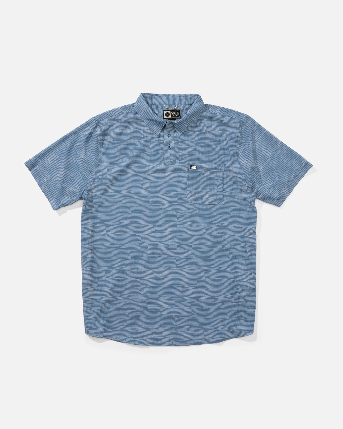 Front view of the Breezer Perf Polo - Pilot Blue. 