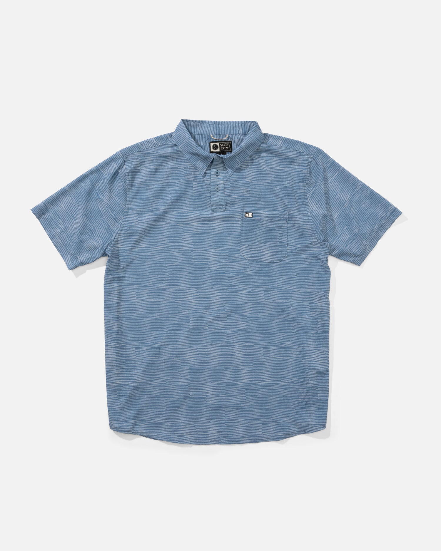 Front view of the Breezer Perf Polo - Pilot Blue. 