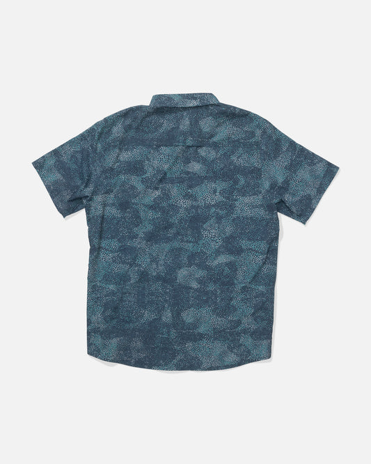 Back view of the Flagship UV Button Up - Dark Navy. 