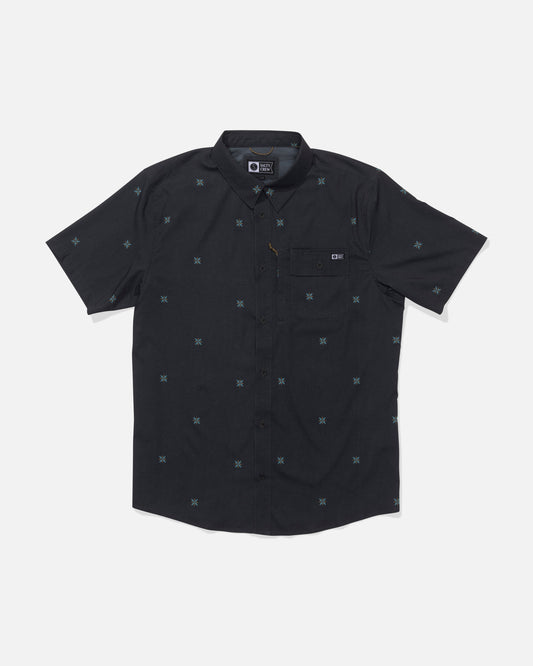 Front view of the Flagship UV Button Up - Phantom. 