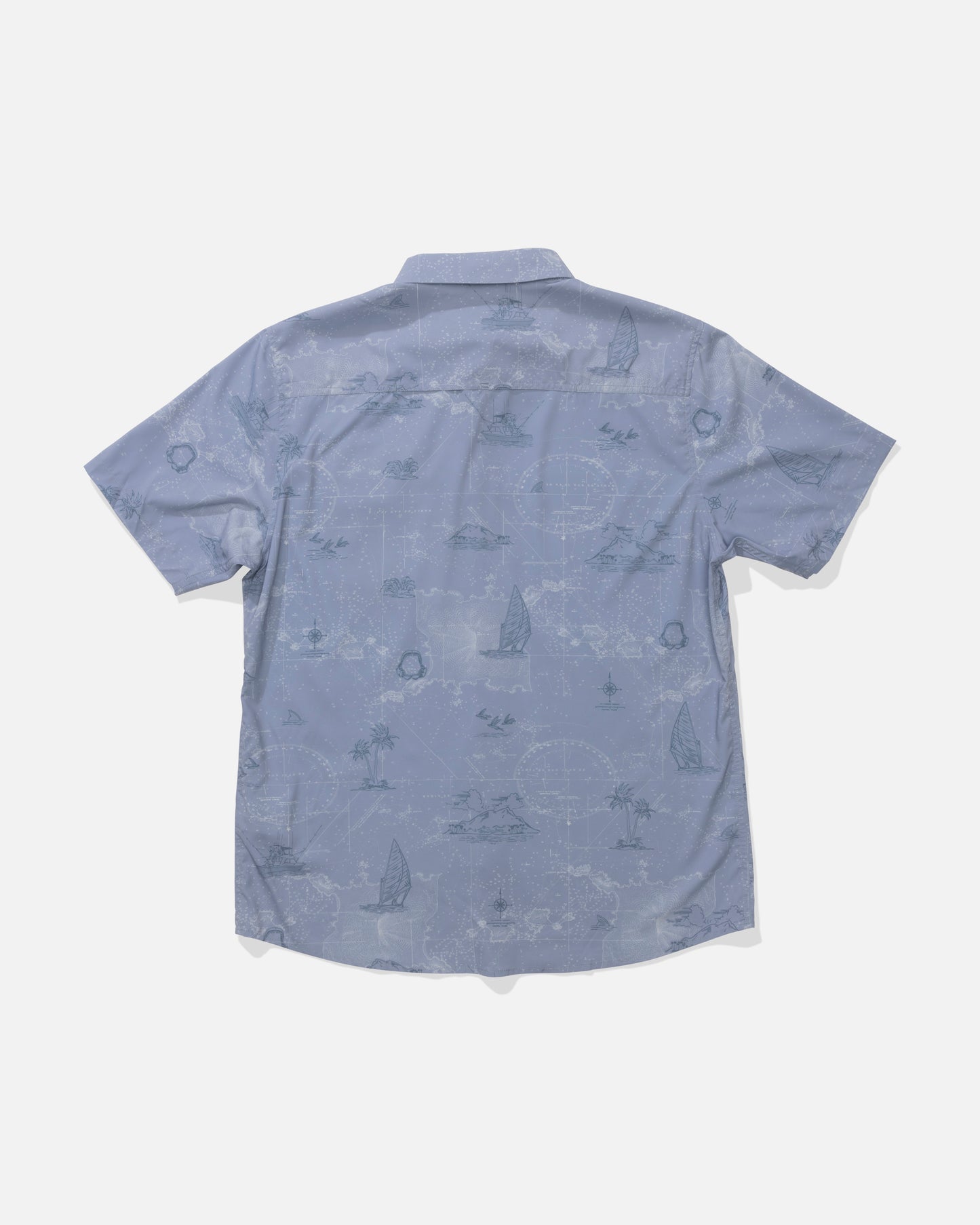 Back view of the Flagship UV Button Up - Tradewinds. 