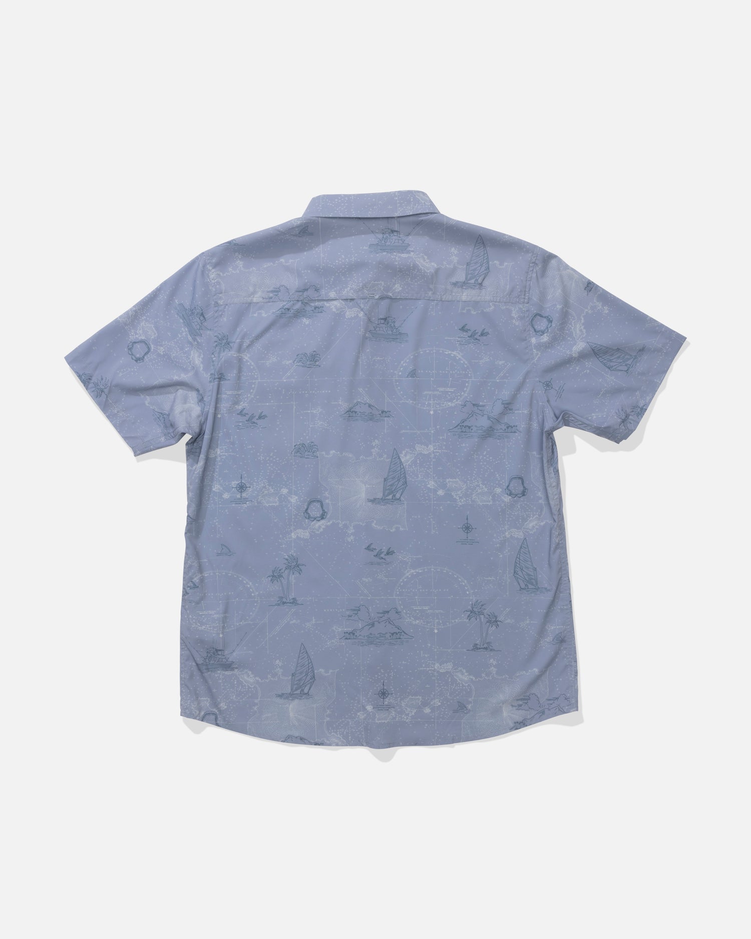 Back view of the Flagship UV Button Up - Tradewinds. 
