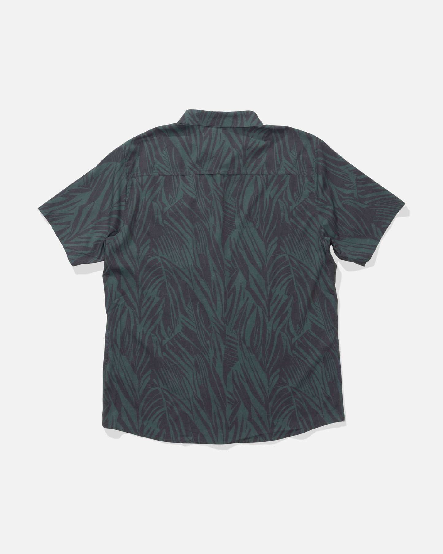 Back view of the Flagship UV Button Up - Washed Green. 