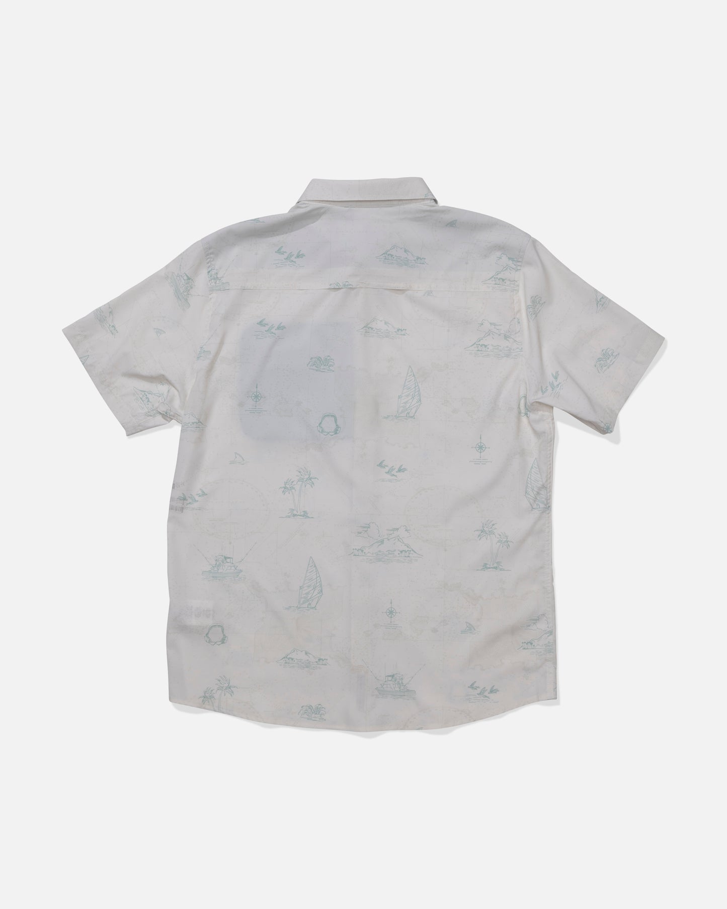 Back view of the Flagship UV Button Up - White. 