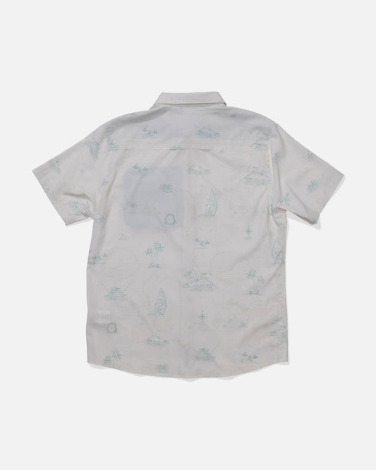 Back view of the Flagship UV Button Up - White. 