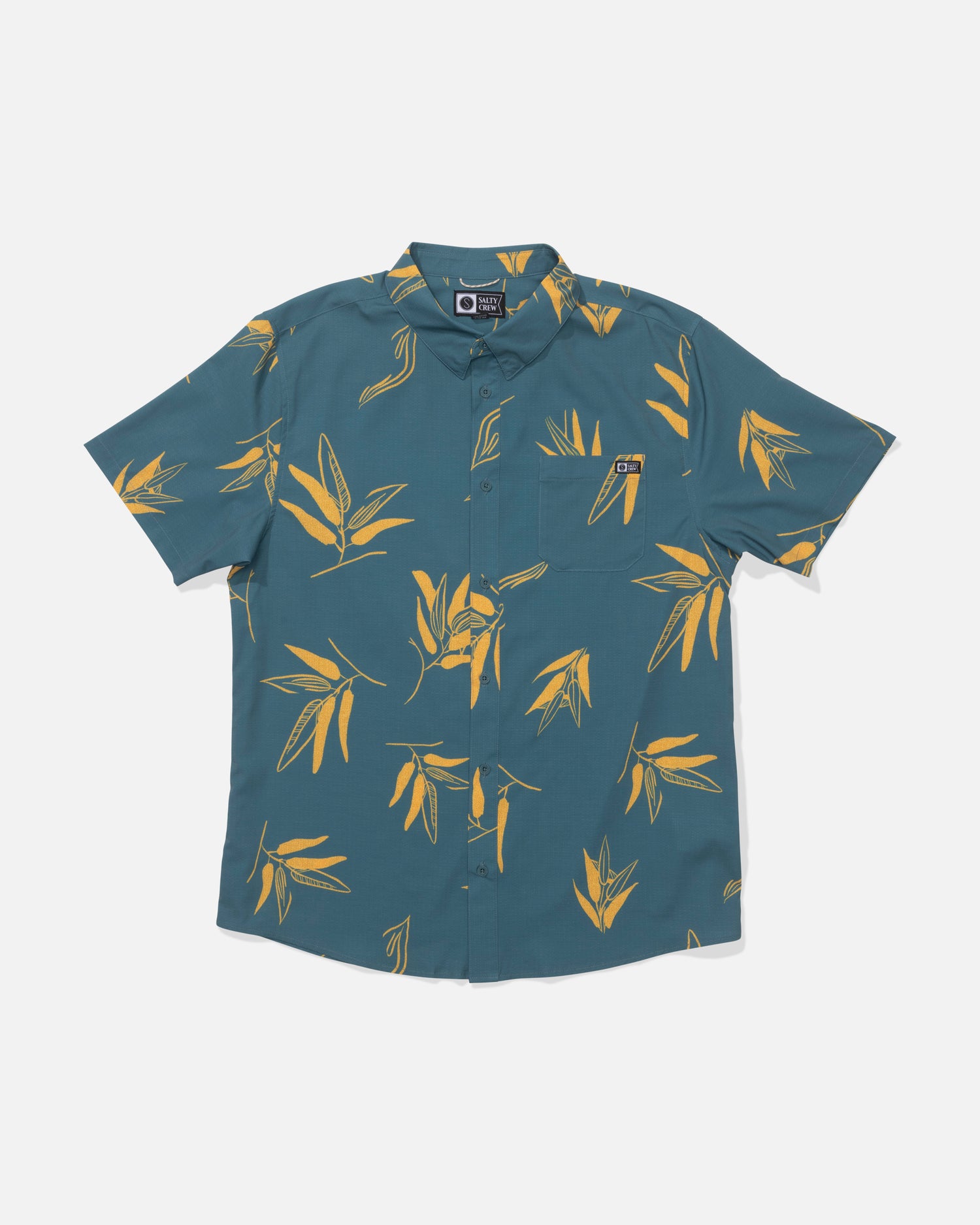 Front view of the Breezer Perforated Button Up - Hydro. 