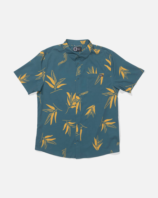 Front view of the Breezer Perforated Button Up - Hydro. 