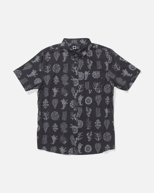 Front view of the Breezer Perforated Button Up - Phantom. 