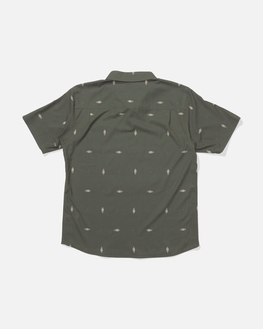 Back view of the Breezer Perforated Polo - Olive.