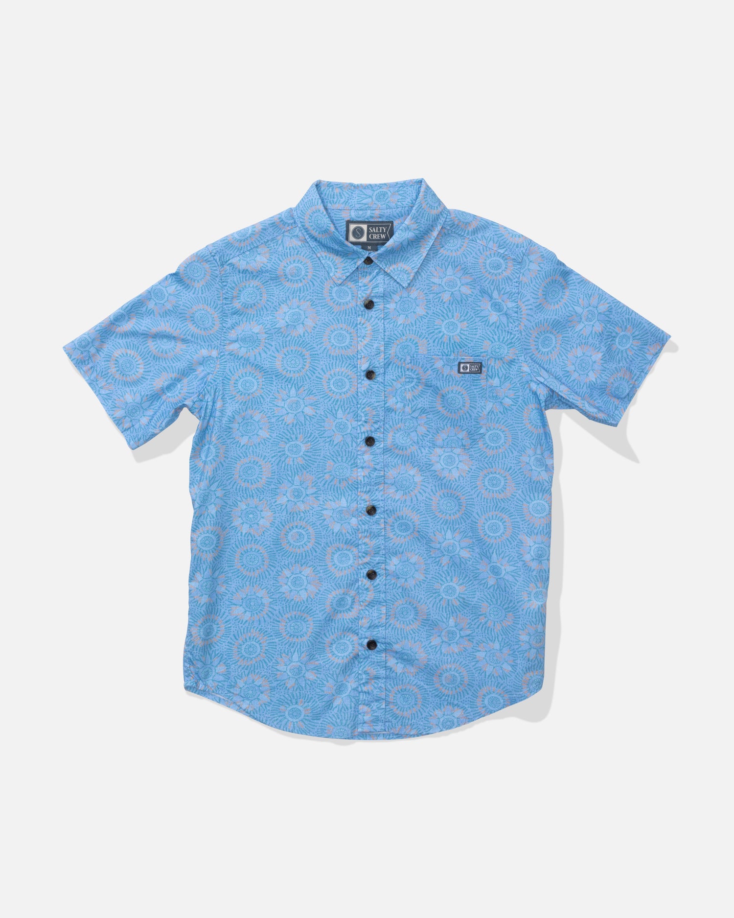 Front view of the Crew Boys Woven - Coast Blue. 