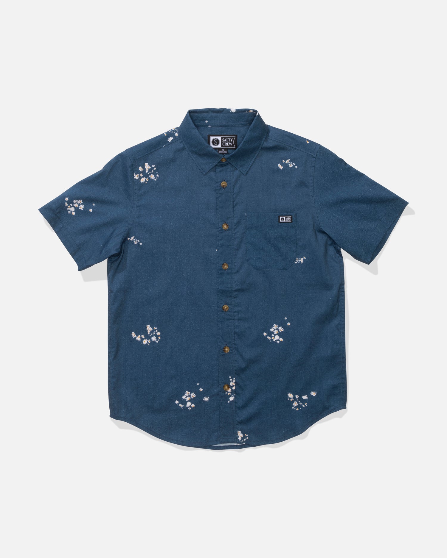 Front view of the Crew Boys Woven - Mid Blue. 