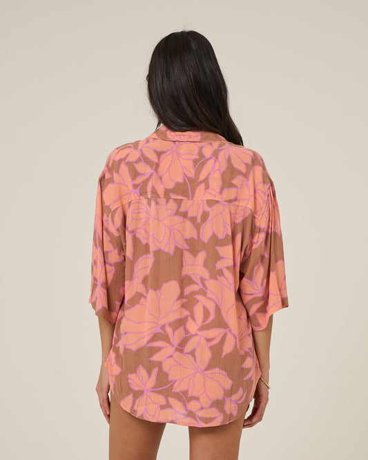 Back view of the Rose Parade Tunic - Mocha. 