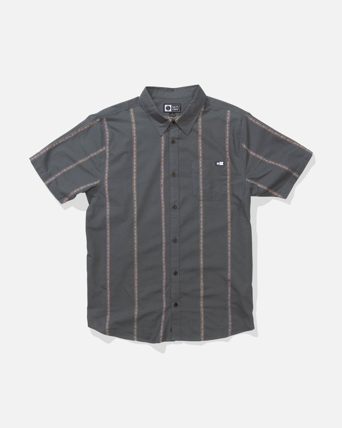 Front view of the Parker Button Up - Monument. 