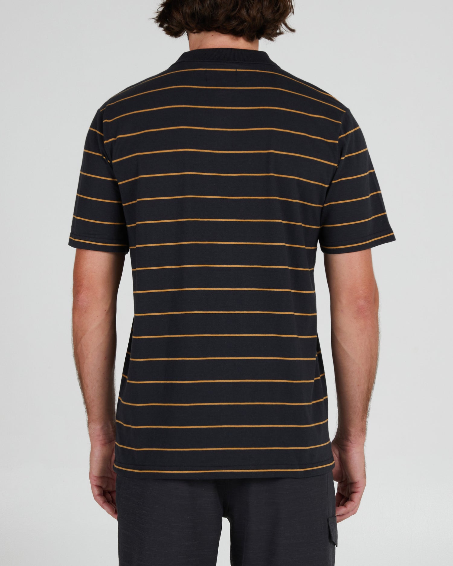 back view of Ahoy Black S/S Polo