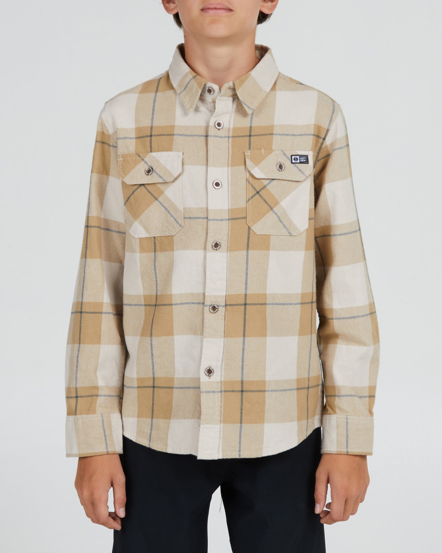 On body front of the First Light Boys Peyote L/S Flannel