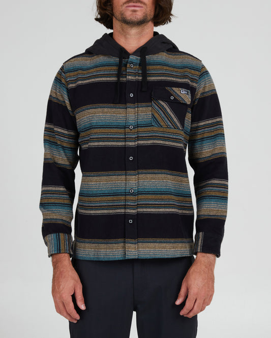 On body front of the Outskirts Black L/S Flannel