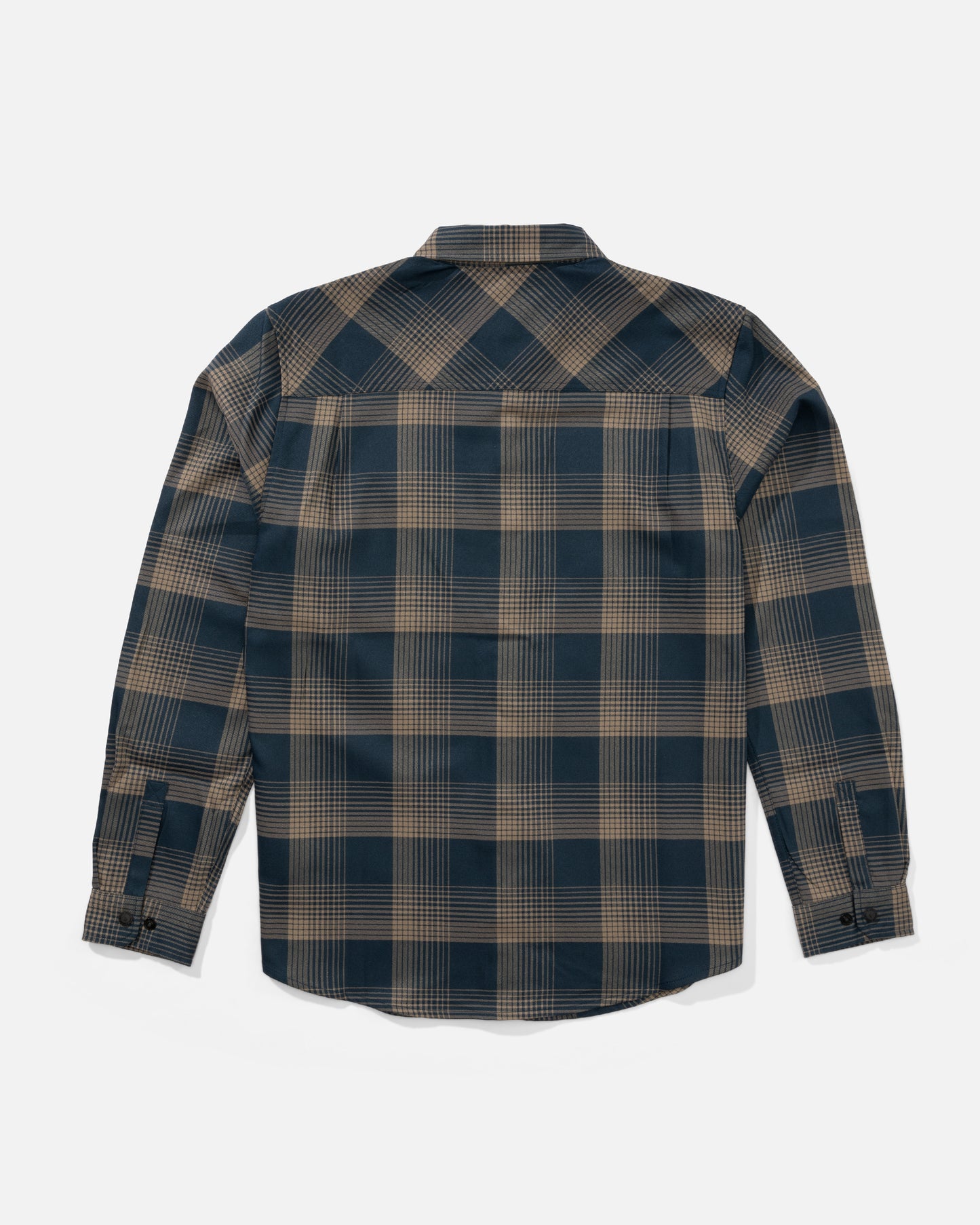 Back view of the Fathom Ls Tech Flannel - Midnight Navy. 