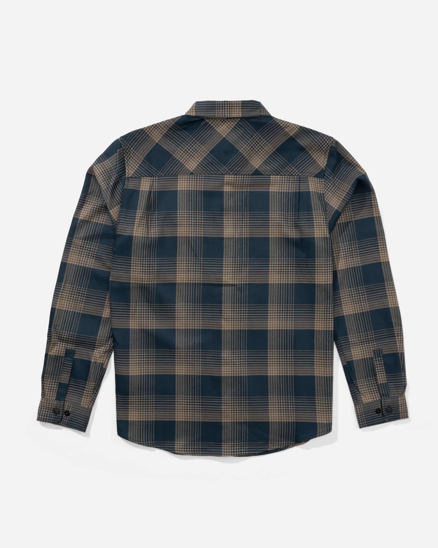 Back view of the Fathom Ls Tech Flannel - Midnight Navy. 