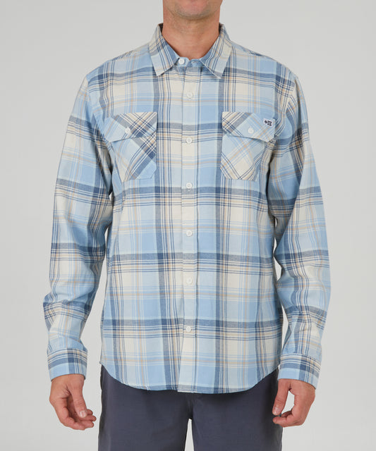 front view of Frothing Wax/Blue Flannel
