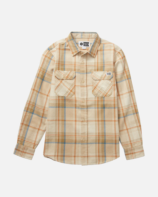 front view of Daybreak Boys Sandstone Flannel