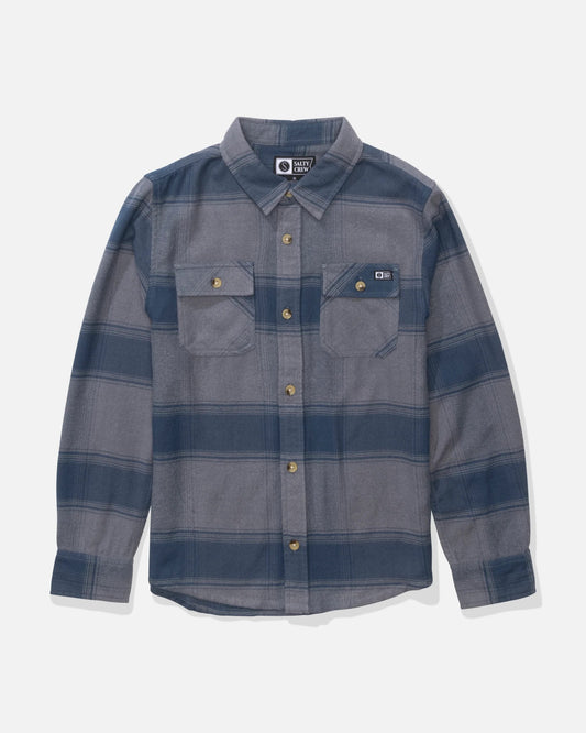 Front view of the Daybreak Boys Flannel - Midnight Navy. 