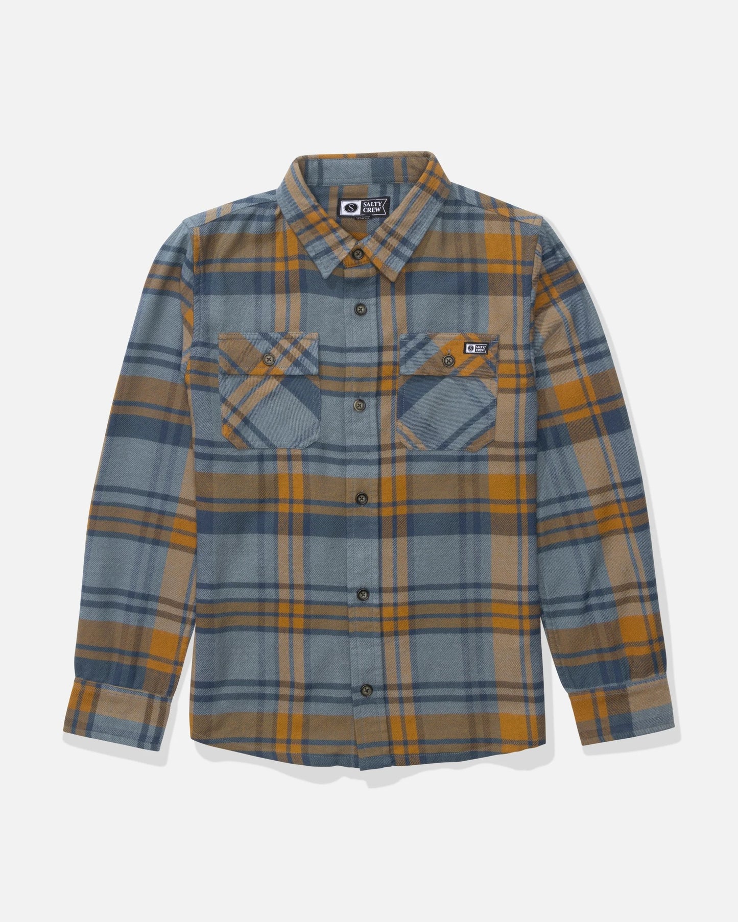 Front view of the Daybreak Boys Flannel - Washed Green. 