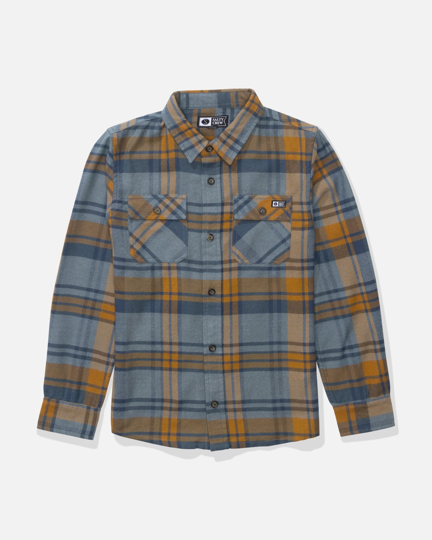 Front view of the Daybreak Boys Flannel - Washed Green. 