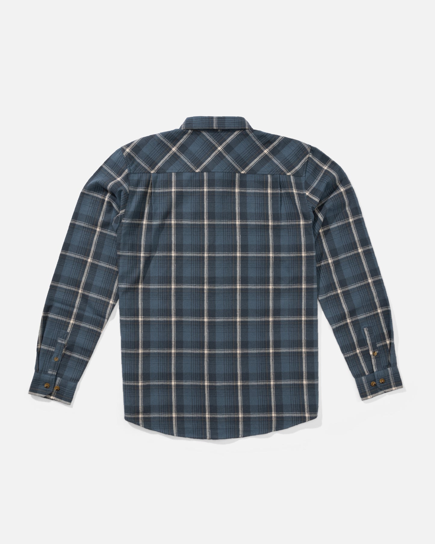 Back view of the Daybreak Flannel - Channel Blue. 