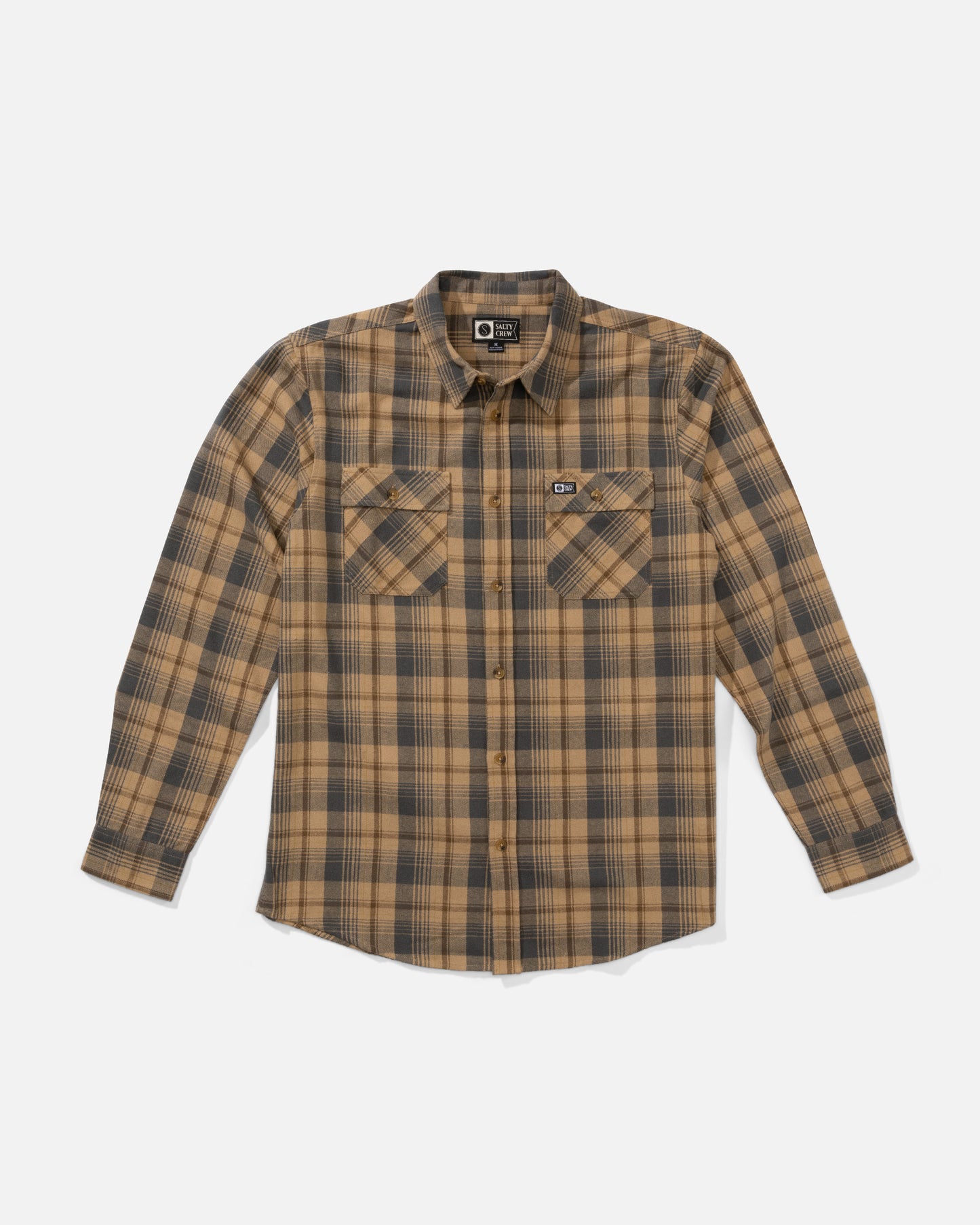 Front view of the Daybreak Flannel - Khaki. 