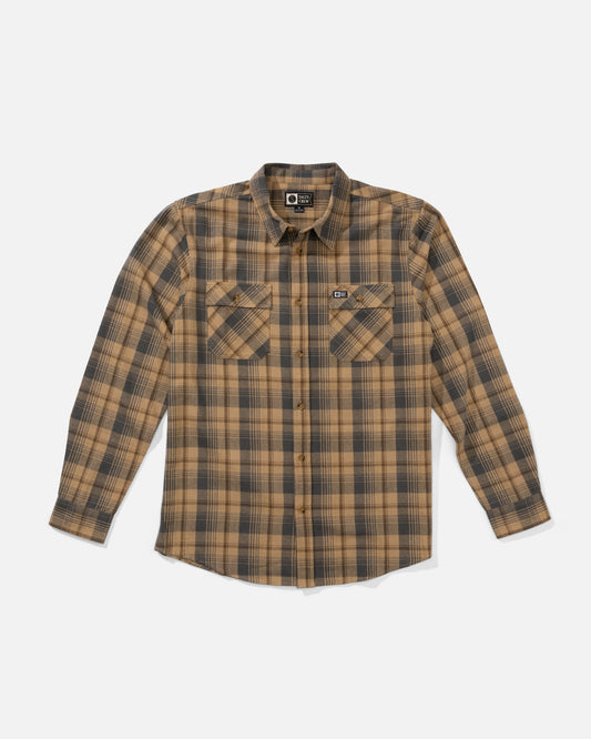 Front view of the Daybreak Flannel - Khaki. 