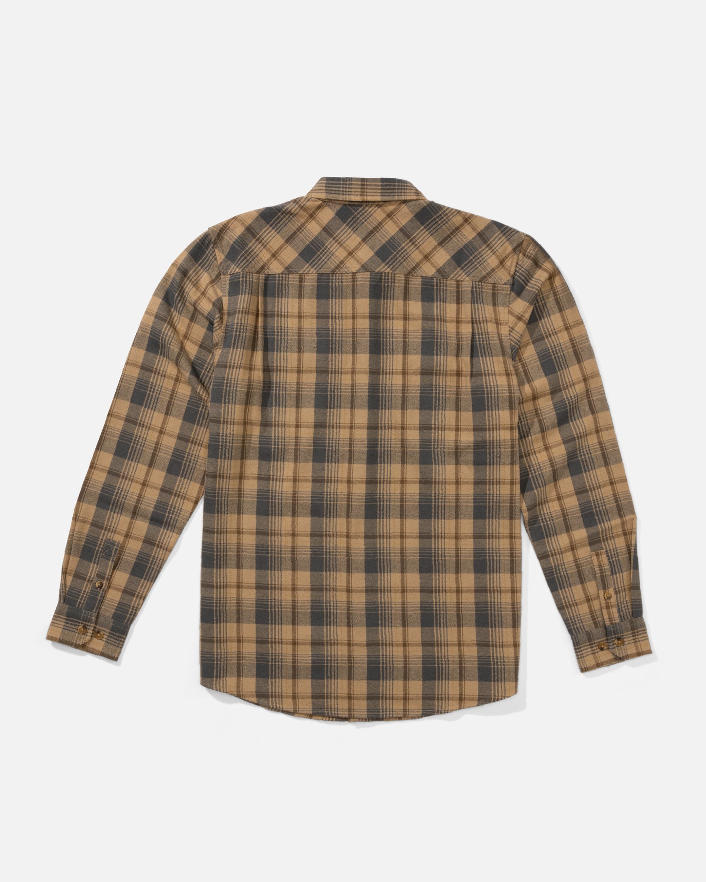 Back view of the Daybreak Flannel - Khaki. 