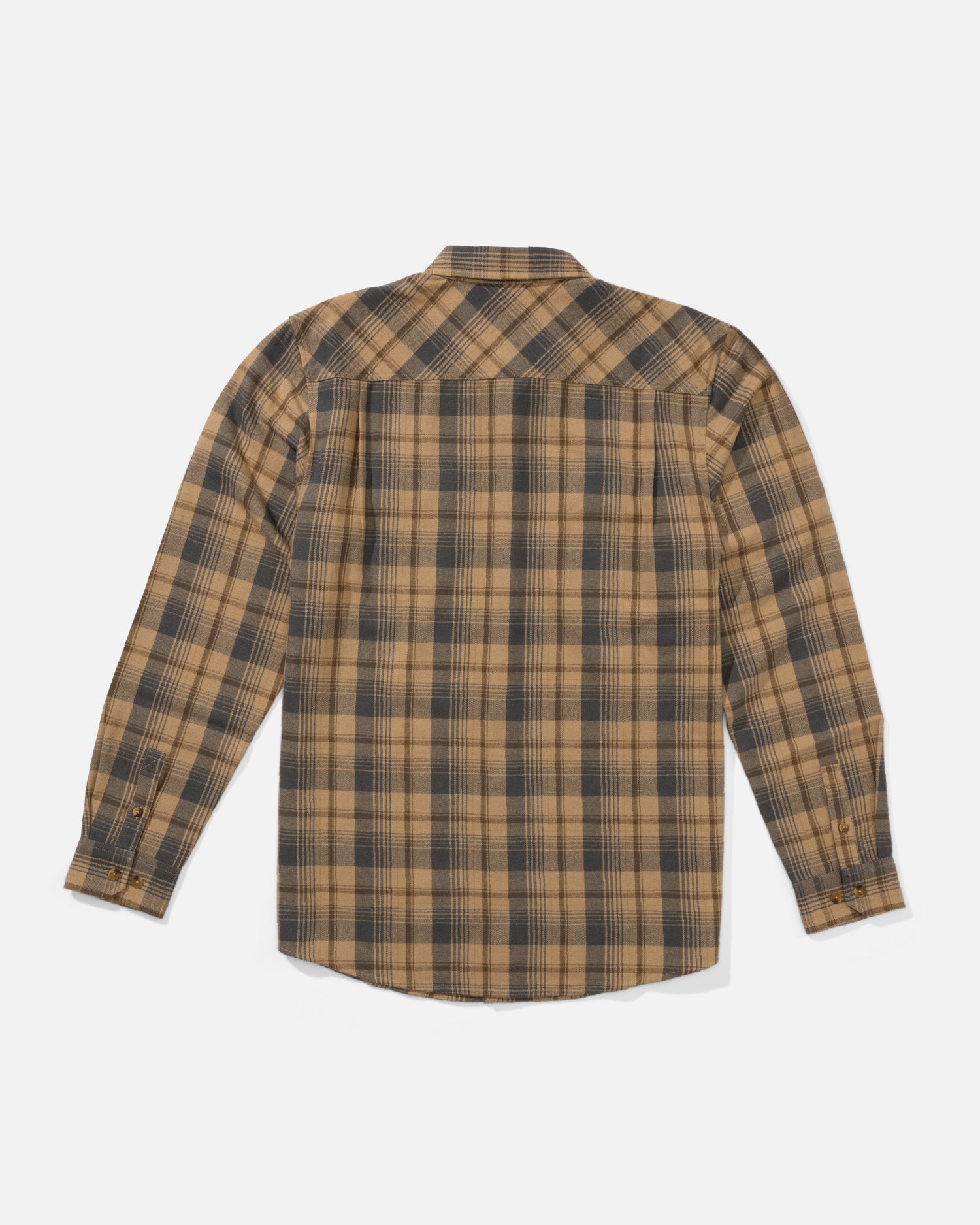Back view of the Daybreak Flannel - Khaki. 